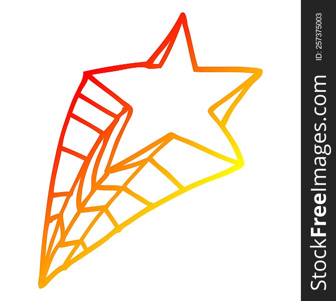 warm gradient line drawing of a decorative star element