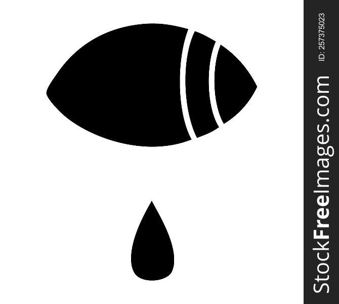 flat symbol of a crying eye looking to one side