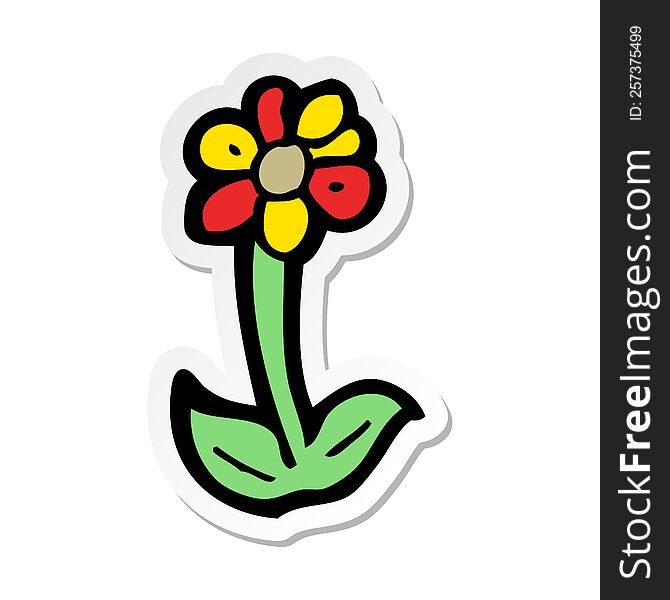 Sticker Of A Cartoon Flower Symbol