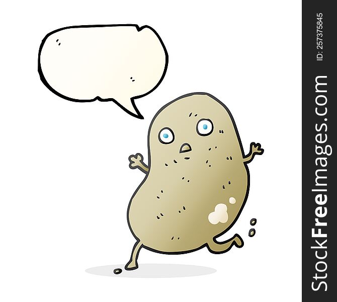 Speech Bubble Cartoon Potato Running