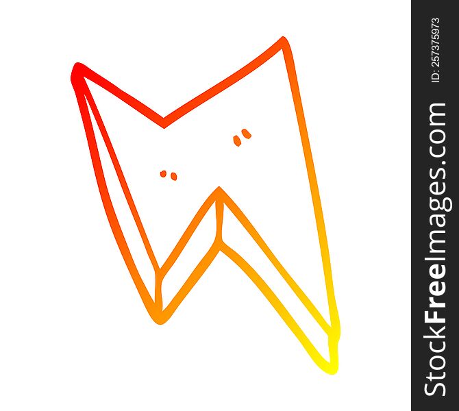 warm gradient line drawing of a cartoon thunder bolts