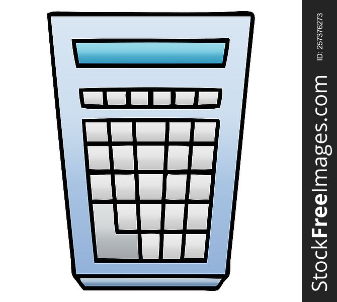 gradient shaded quirky cartoon calculator. gradient shaded quirky cartoon calculator