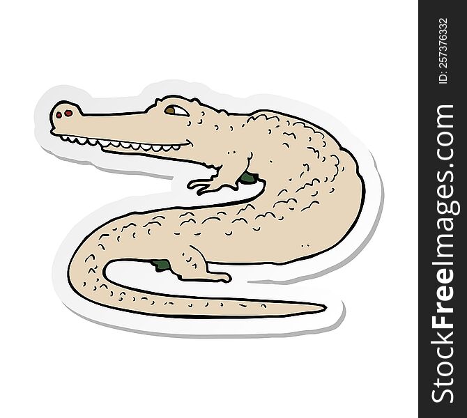 sticker of a cartoon alligator