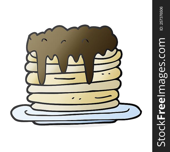 freehand drawn cartoon pancake stack