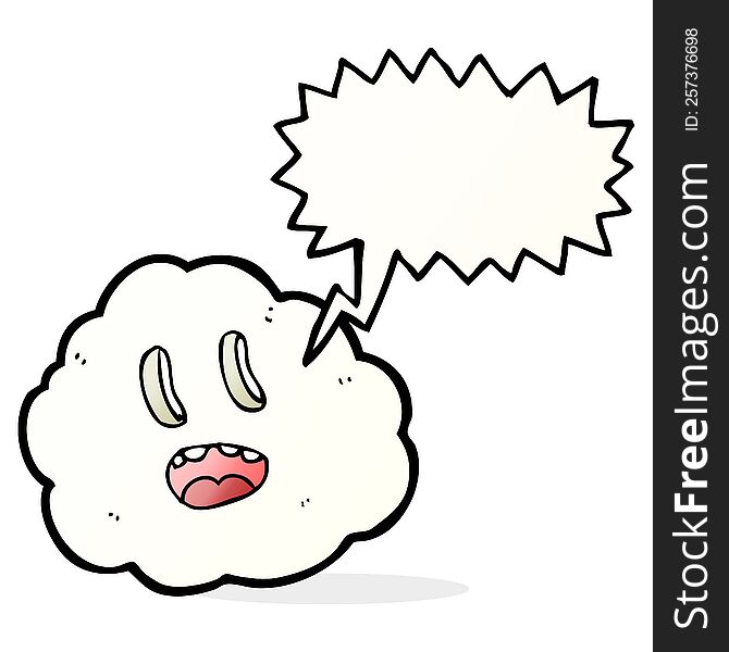 Cartoon Spooky Cloud With Speech Bubble