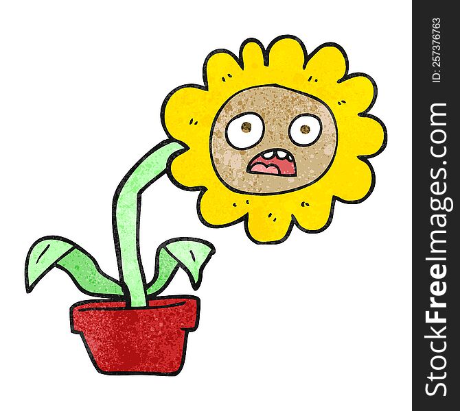 Textured Cartoon Sad Flower