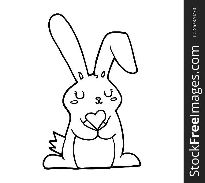 Cartoon Rabbit In Love