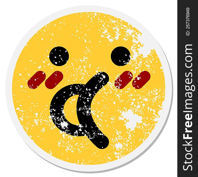 Blushing Talking Face Circular Sticker