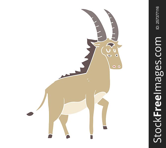 flat color illustration of antelope. flat color illustration of antelope