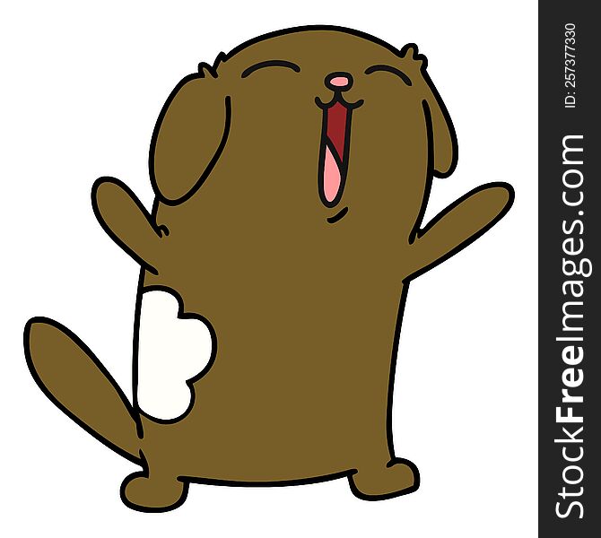 freehand drawn cartoon of kawaii cute dog