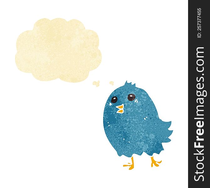 Cartoon Bluebird With Thought Bubble