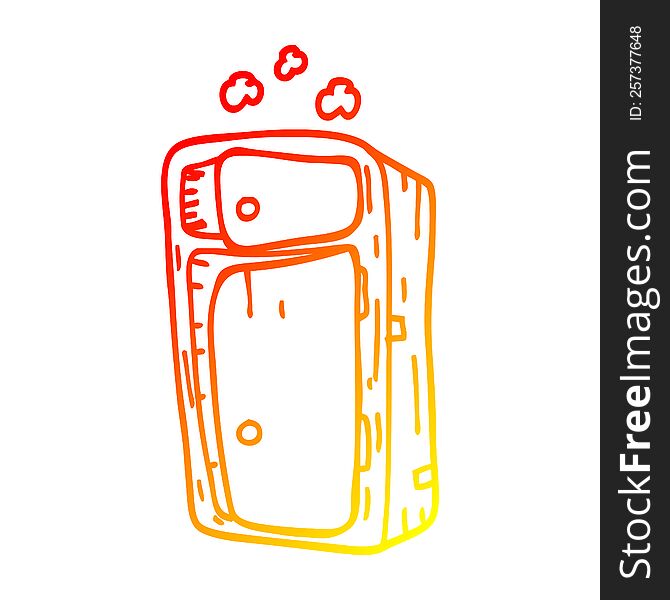 warm gradient line drawing of a cartoon dusy cabinet