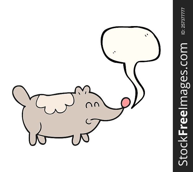 speech bubble cartoon small fat dog