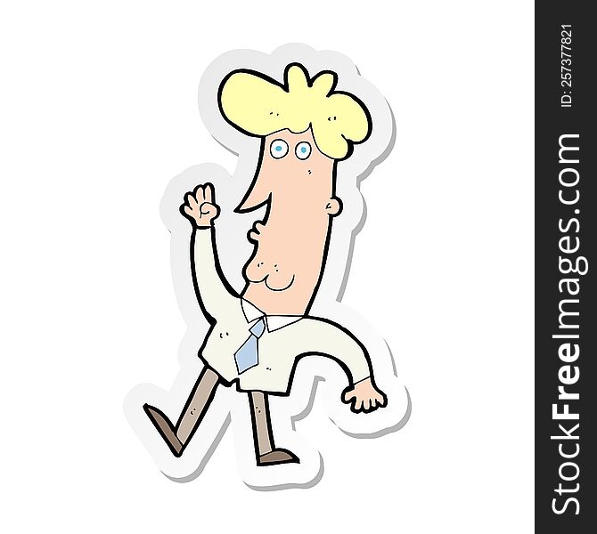 sticker of a cartoon office man