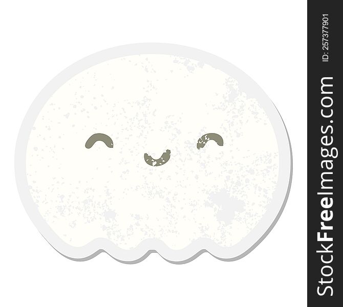 Cute Spooky Ghost Grunge Sticker