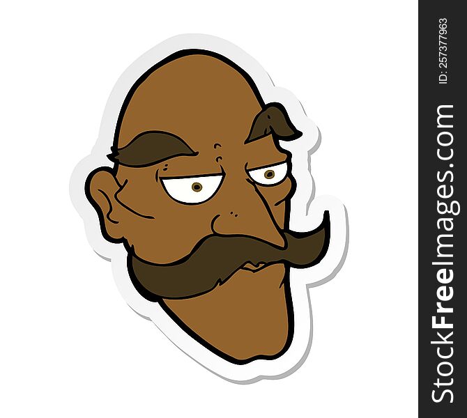 sticker of a cartoon old man face