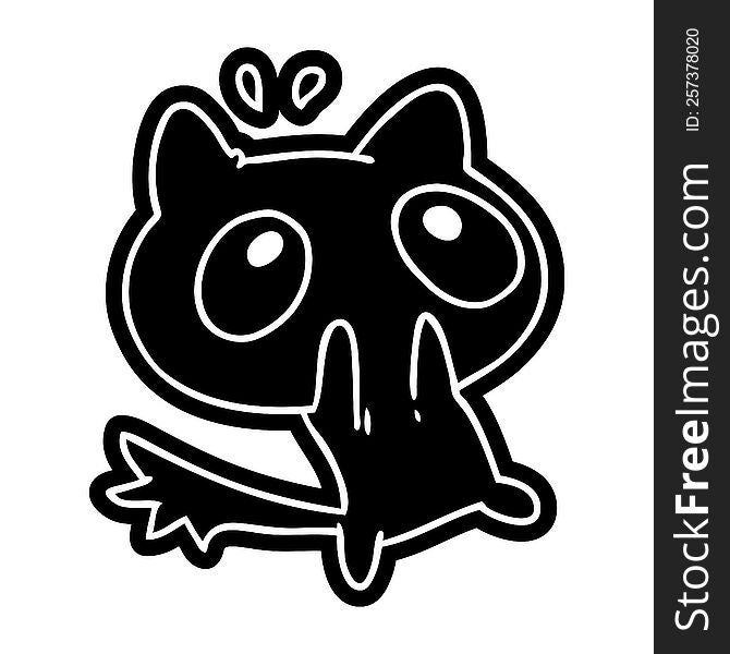 cartoon icon kawaii of a shocked cat