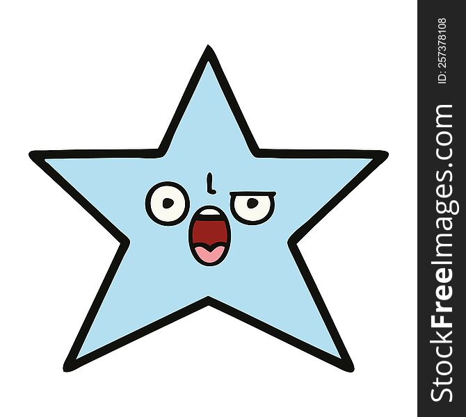 cute cartoon of a star fish. cute cartoon of a star fish