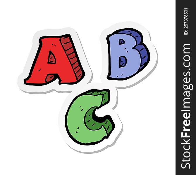 Sticker Of A Cartoon ABC Letters