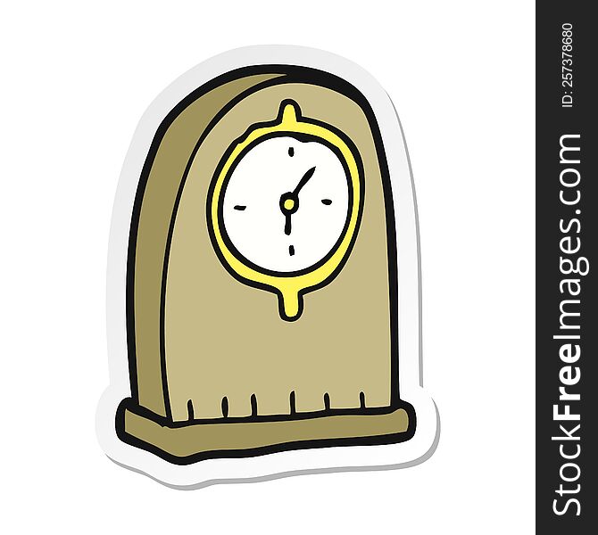 Sticker Of A Cartoon Old Clock