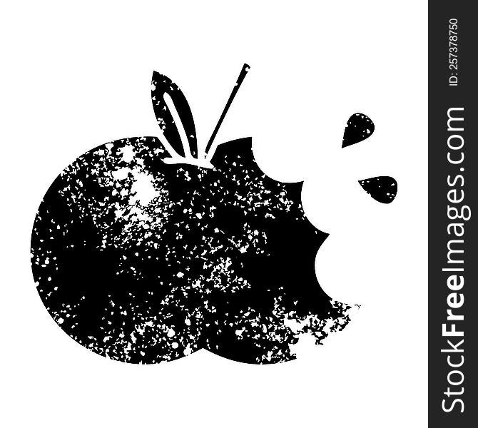 distressed symbol of a juicy apple