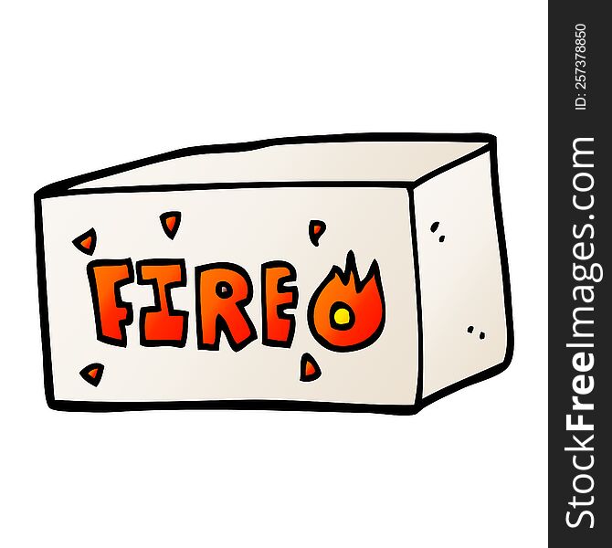 cartoon doodle emergency fire sign