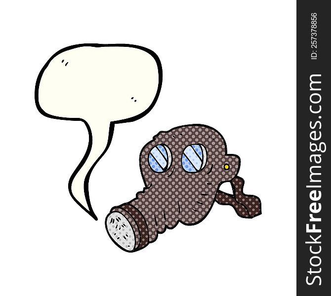 comic book speech bubble cartoon gas mask