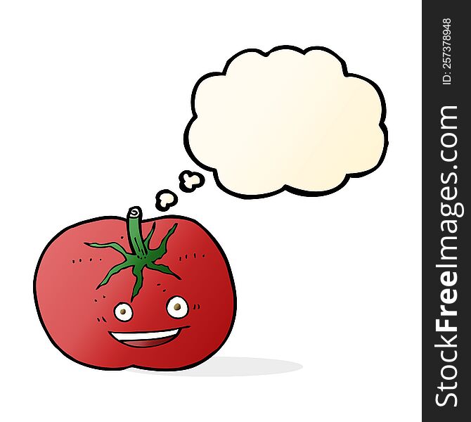 Cartoon Tomato With Thought Bubble