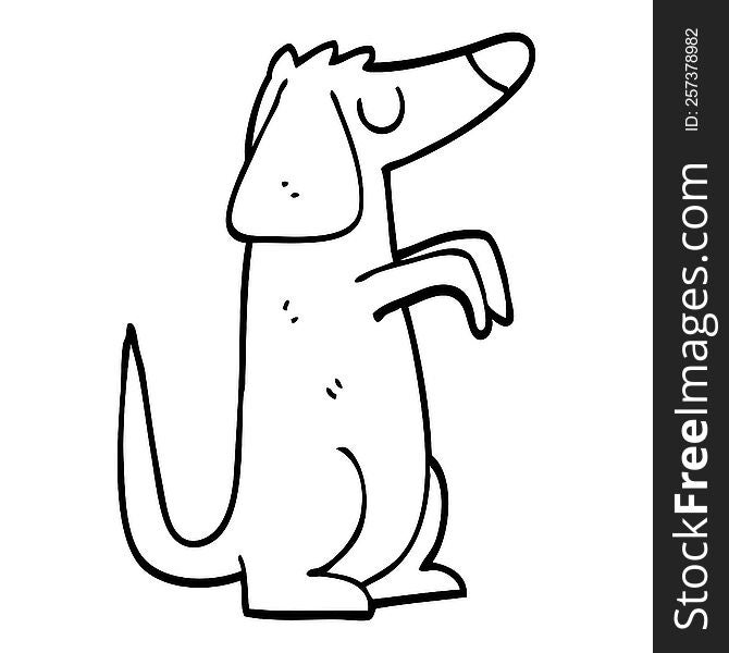 line drawing cartoon dog