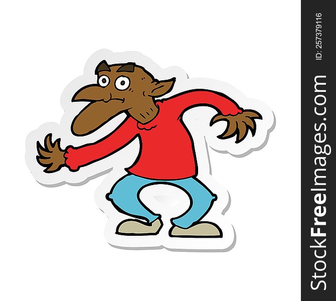 Sticker Of A Cartoon Goblin