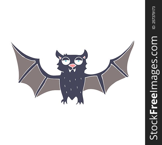 flat color illustration of halloween bat. flat color illustration of halloween bat