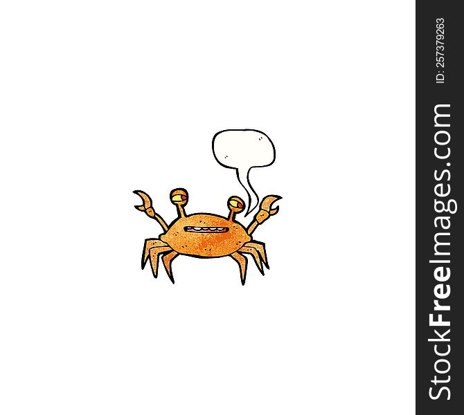 cartoon crab with speech bubble