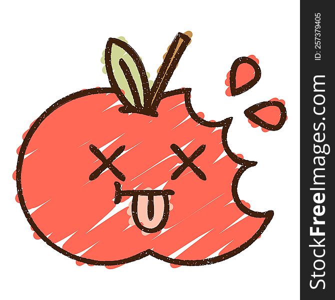 Bitten Apple Chalk Drawing
