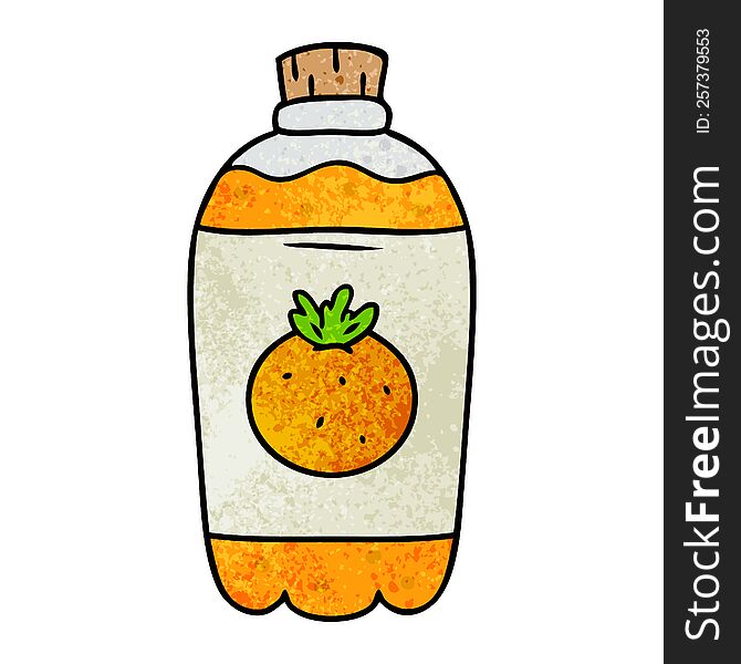 Textured Cartoon Doodle Of Orange Pop