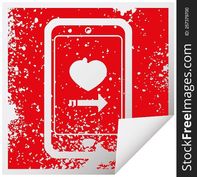 dating app on cell phone graphic icon