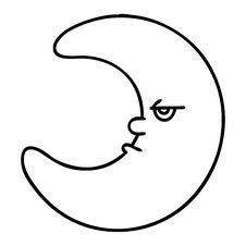 Cartoon Moon Looking Tired Royalty Free Stock Images