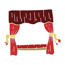 Cartoon Doodle Stage Curtains Stock Image