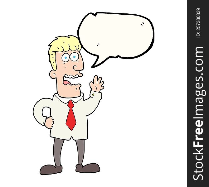 Speech Bubble Cartoon Businessman