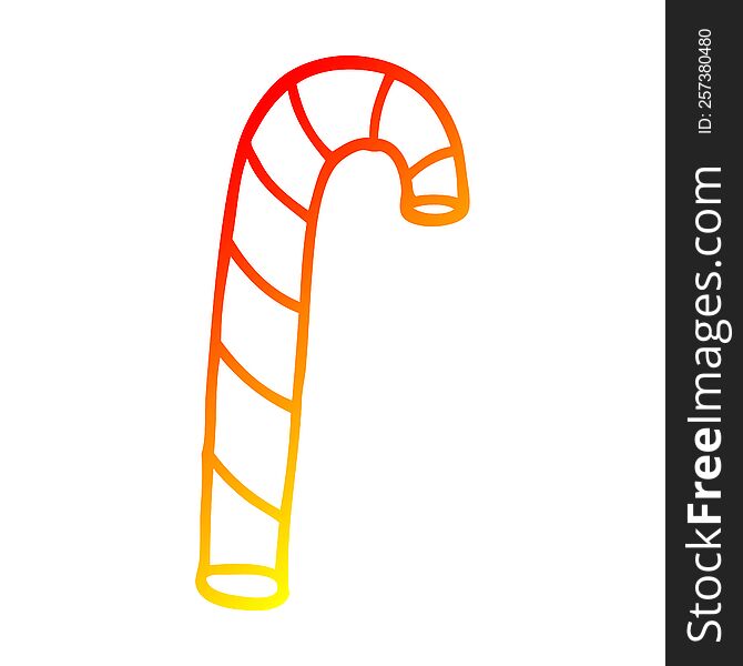 warm gradient line drawing of a cartoon pink candy canes