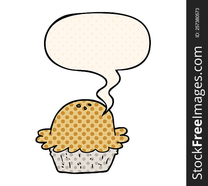 Cartoon Pie And Speech Bubble In Comic Book Style
