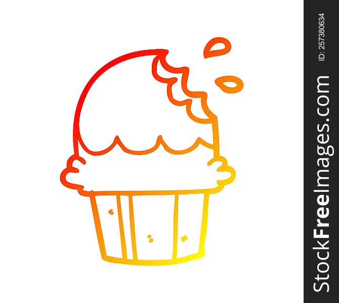 Warm Gradient Line Drawing Chocolate Cupcake