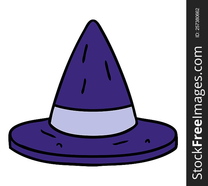 hand drawn cartoon doodle of a witches hat