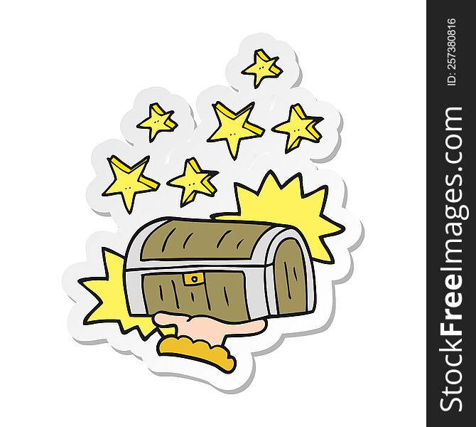 Sticker Of A Cartoon Treasure Chest