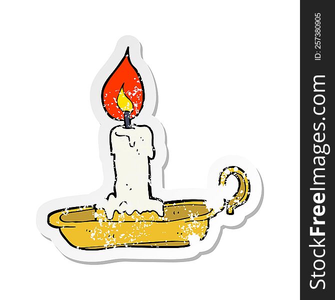 retro distressed sticker of a cartoon old candlestick
