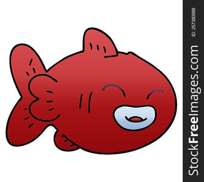 Quirky Gradient Shaded Cartoon Fish