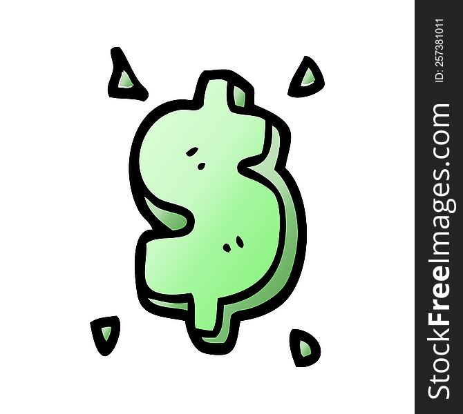 Cartoon Doodle Dollar Sign