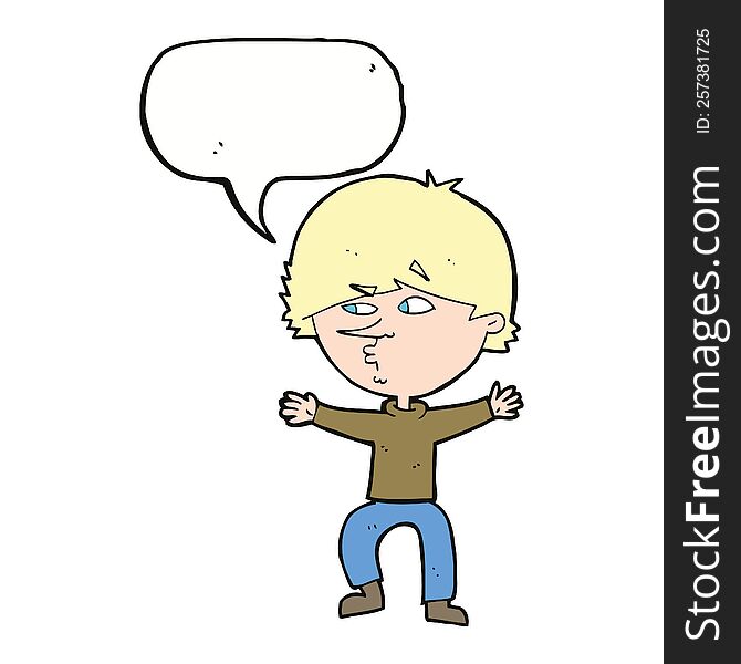 Cartoon Suspicious Man With Speech Bubble