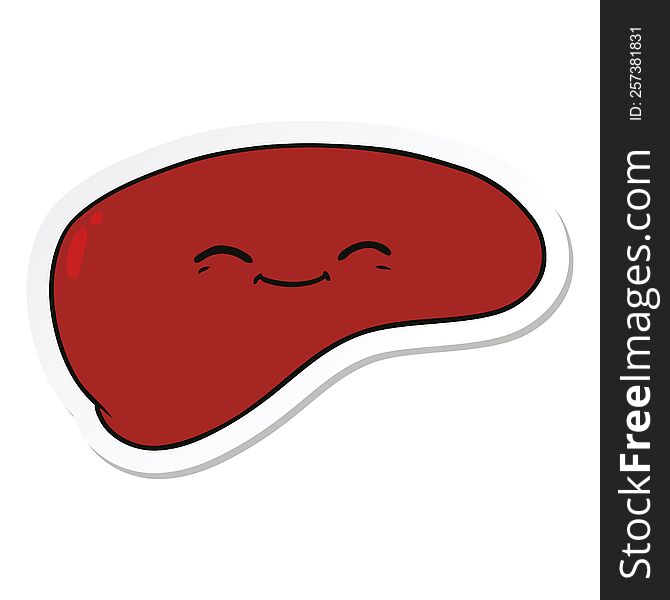 sticker of a cartoon liver