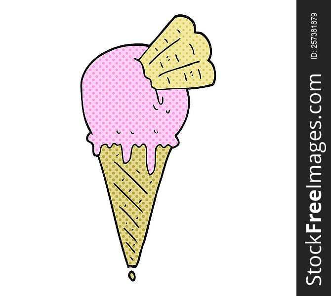 freehand drawn cartoon ice cream cone