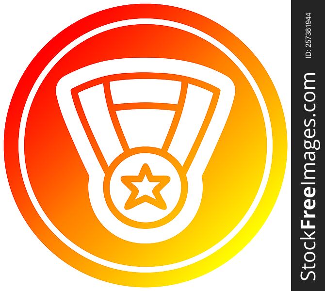 medal award icon with warm gradient finish. medal award icon with warm gradient finish